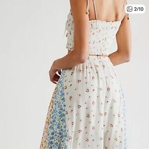 Floral Free People Maxi skirt and top set